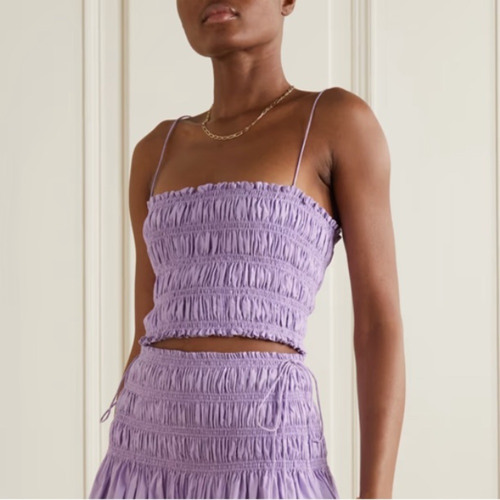 MATTEAU Shirred Bodice Camisole in Violet